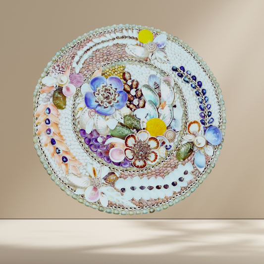 Vintage Circle Shaped Seashell Decorative Wall Art D2