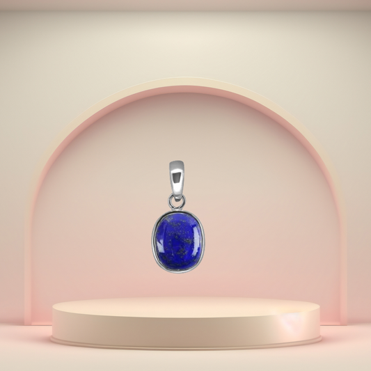 Lapis Lazuli Silver Pendant - Free Size