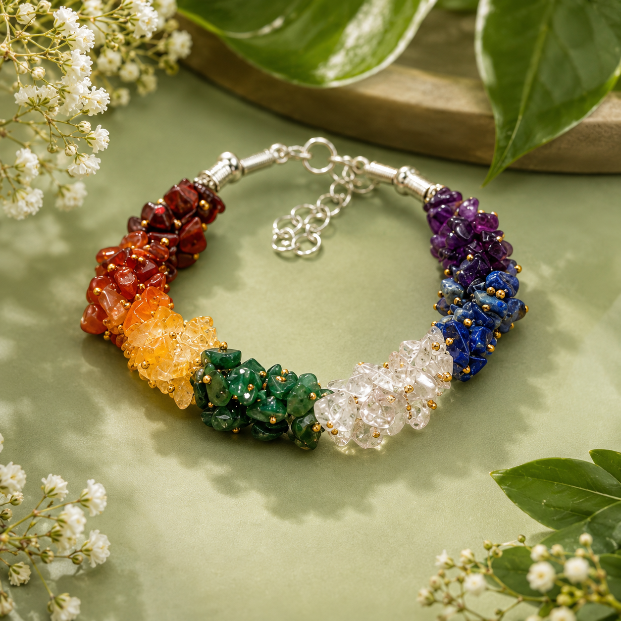 7 Chakra Chips Bracelet